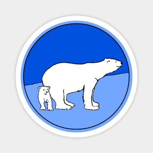 Polar Bear Mom and Cub Magnet